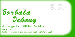 borbala dekany business card